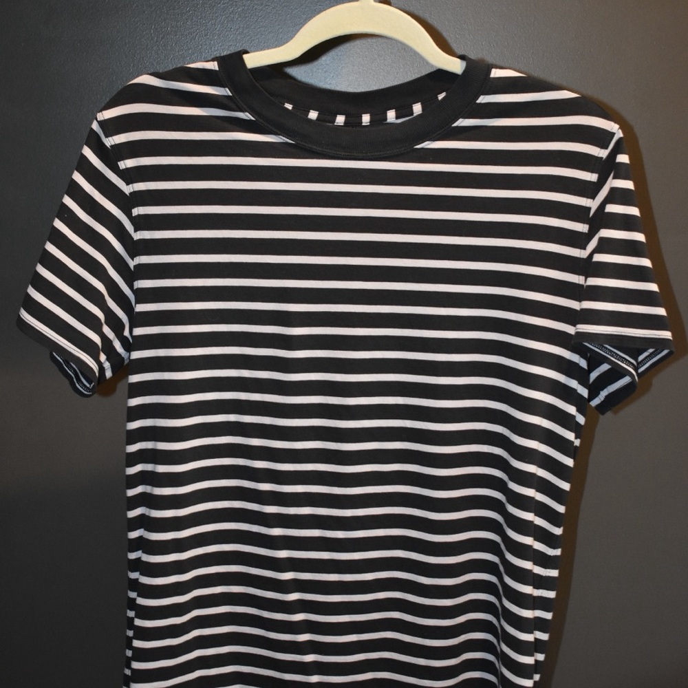 Black and White Striped Lululemon Shirt